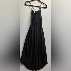 Palma Australia Dove eyelet lace cutout Black Maxi Cover up Dress Sz XS